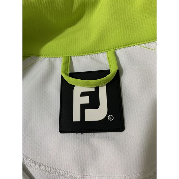 Footjoy 1/4 Zip Jacket White Green Men's Large Long Sleeve Golf Rain Jacket - Picture 8 of 11